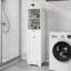 Armoire de trieur de linge inclinable à un compartiment et un tiroir - Blanc