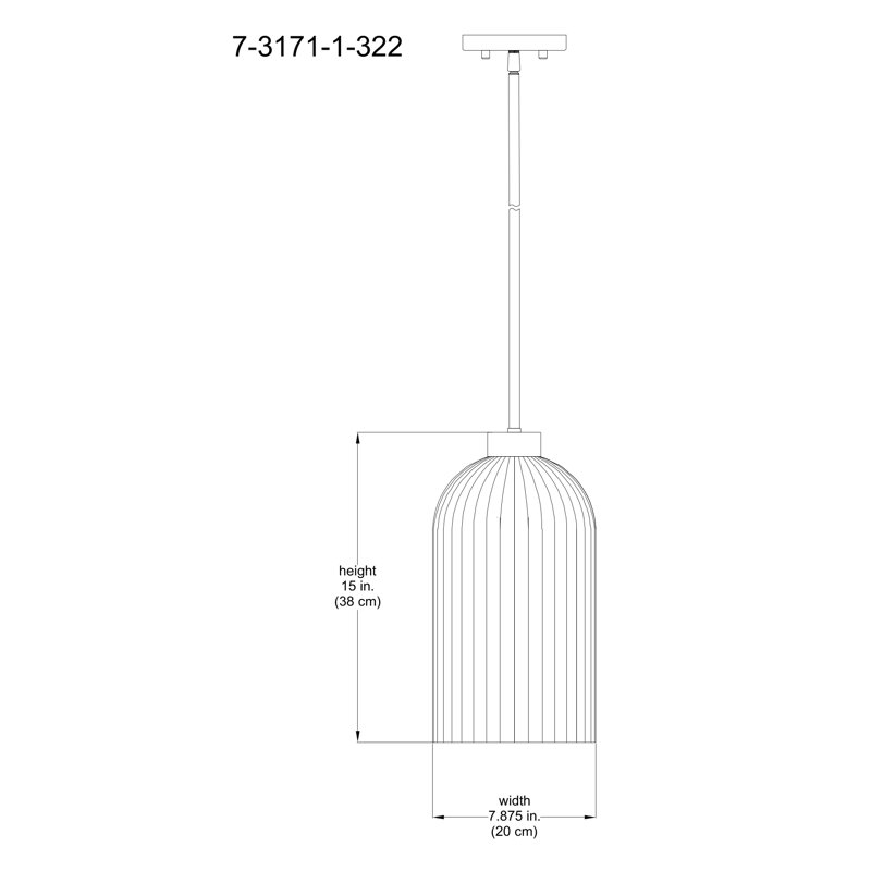 Luminaire suspendu en laiton 1 lumière Isla Blanca
