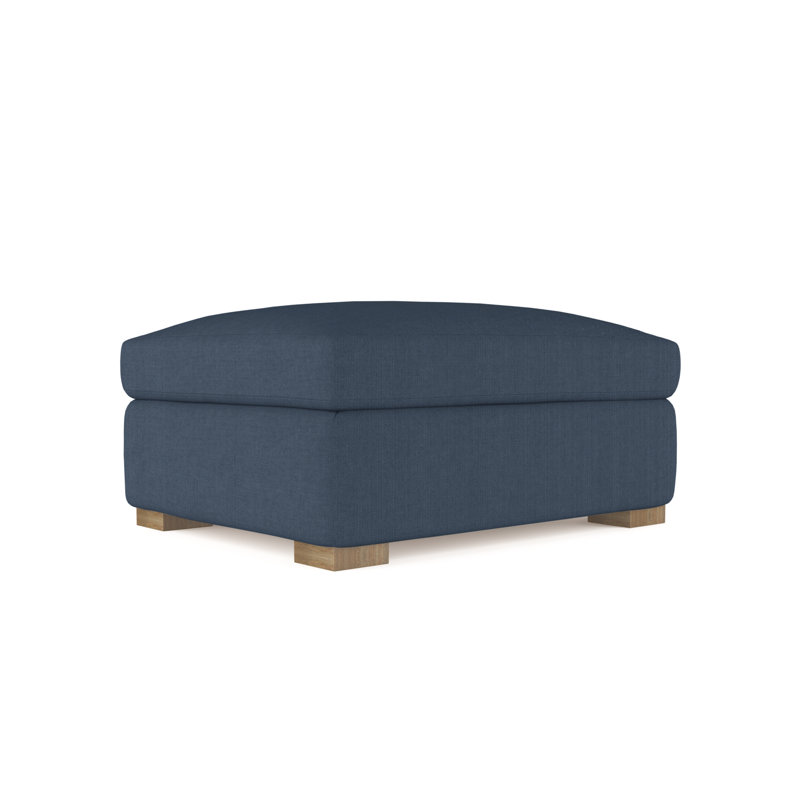 Crosby Ottoman, Plush Velvet Oyster, Dark Brown