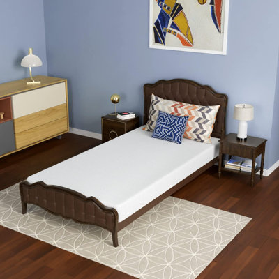 6-inch Twin Green Tea Cooling Gel Memory Foam Mattress, Medium-firm, White