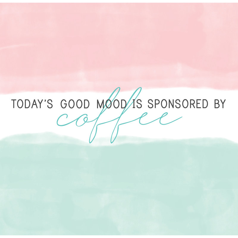 Good Mood Coffee - Textual Art Print, 51 cm H x 76 cm W, Black Floater Framed