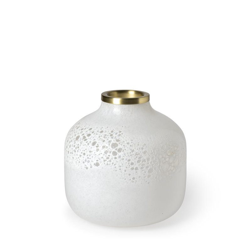 Vase de table en céramique blanche, H 8,46 po x l 8,38 po x P 8,38 po