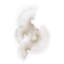 Grande décoration murale abstraite demi-cercle en métal doré, 36 po x 54 po