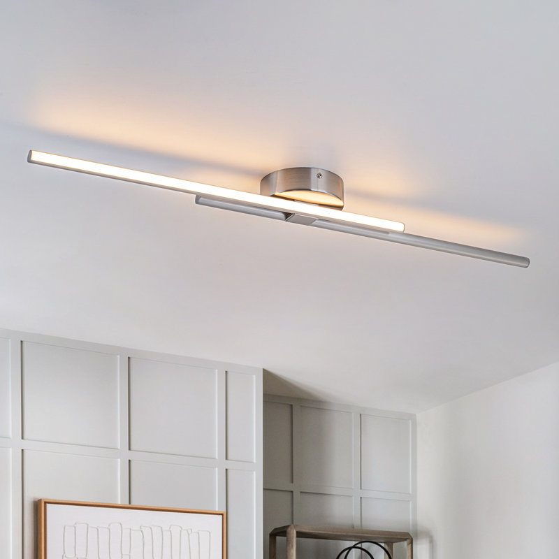Plafonnier encastré linéaire à double barre 31,5 po à intensité variable, Silver