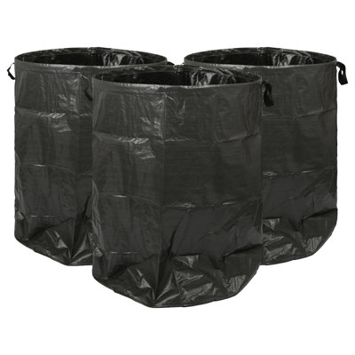 Garden Waste Bags with Handles - Black - 3x
