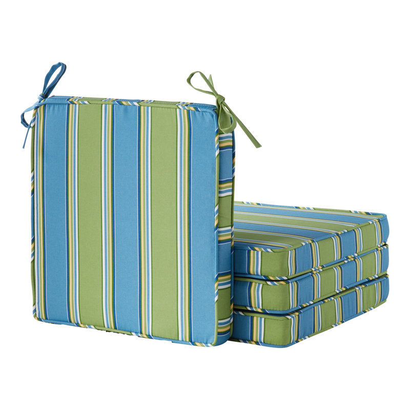 Outdoor Dining Chair Seat Pad, Cayman Stripe