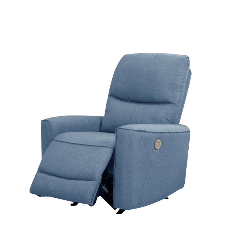 Brix Power Recliner Chair With Adjustable Massage Function, Recliner Chair With In Light Blue Finish