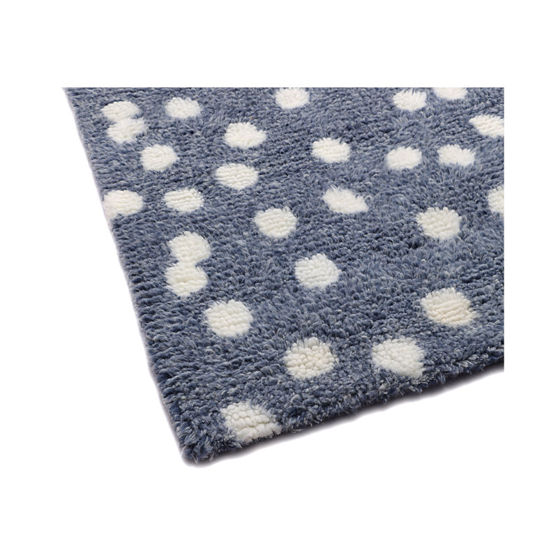 Confetti Polka Dots Area Rug in Denim Blue/White, Rectangle 9' x 12'