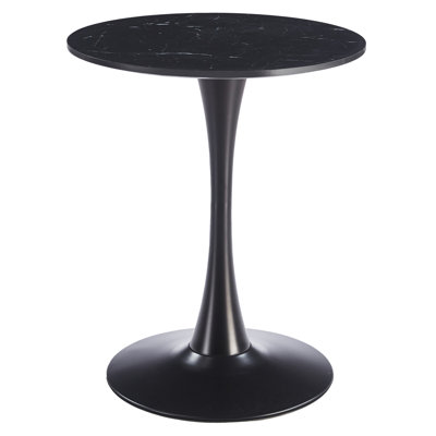 Table de salle à manger Bristol moderne avec plateau en panneau de fibres à densité moyenne et piédestal en acier inoxydable
