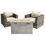 Ensemble de conversation pour 2 personnes avec foyer et coussins Sunbrella Lsi-1913818603