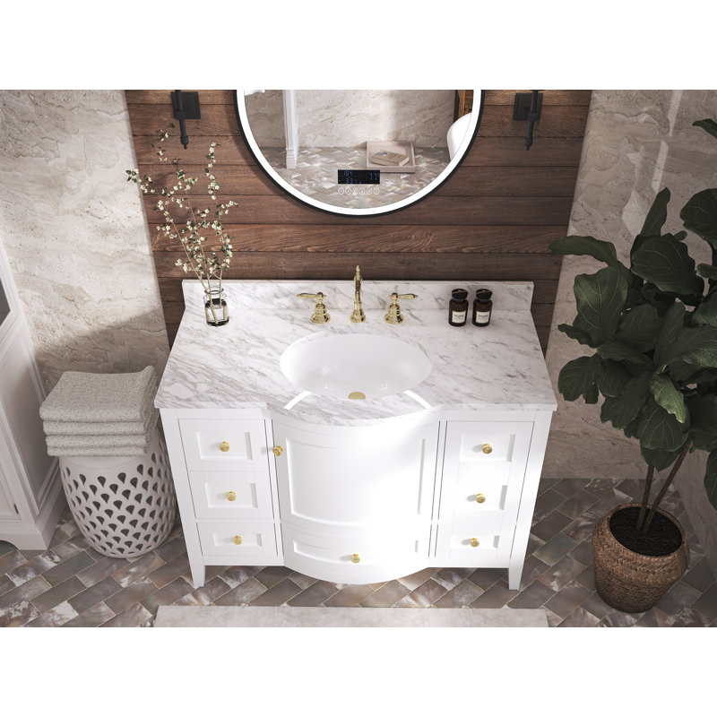 Lauren 48" Single Bathroom Vanity Set, Sienna, Gold