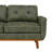 Brooklington 65" Foil Faux Suede Upholstered Square Arm Loveseat with Wooden Legs-1406011619
