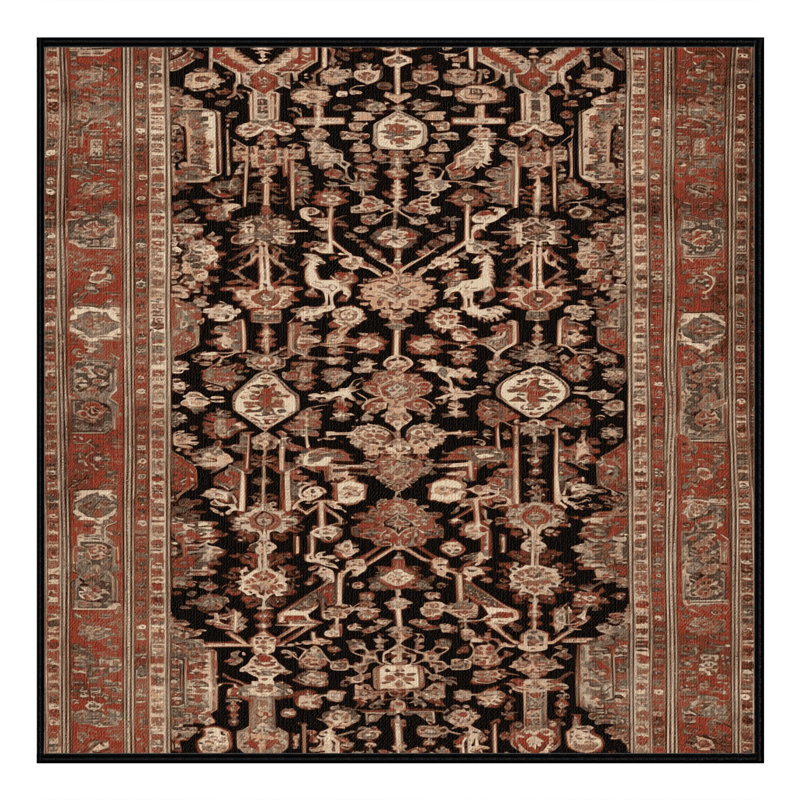 Tapis brun lavable à la machine, Carré 7 pi