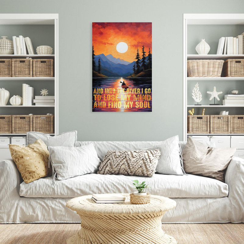 " Kayaking And Into The River ", L 11 po x H 14 po x P 1,25 po