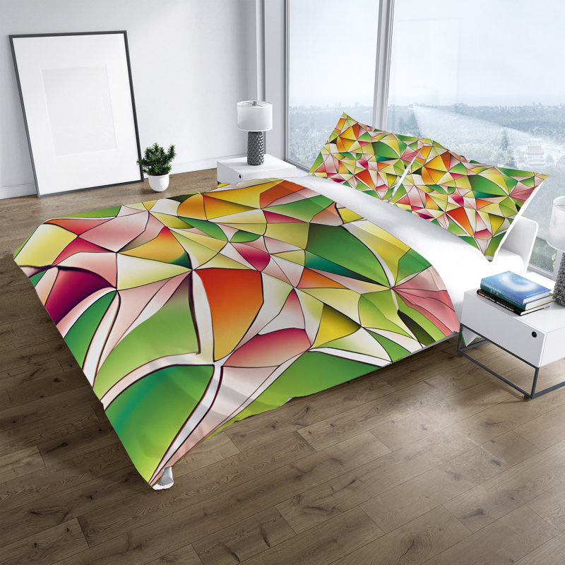 Polyester Abstract Duvet Cover, King Duvet Cover + 2 King Shams