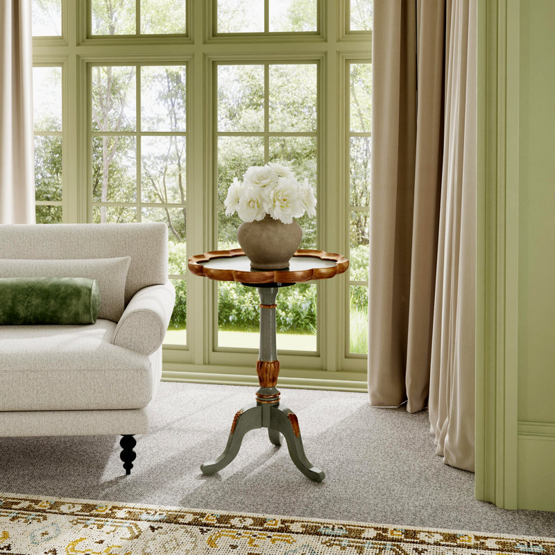 Ariad Pedestal End Table, Pastel Green
