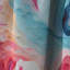 Rose et bleu Reverie Marble I - Rideau de marbre abstrait - Rideau de marbre occultant - 1 panneaux-107538830