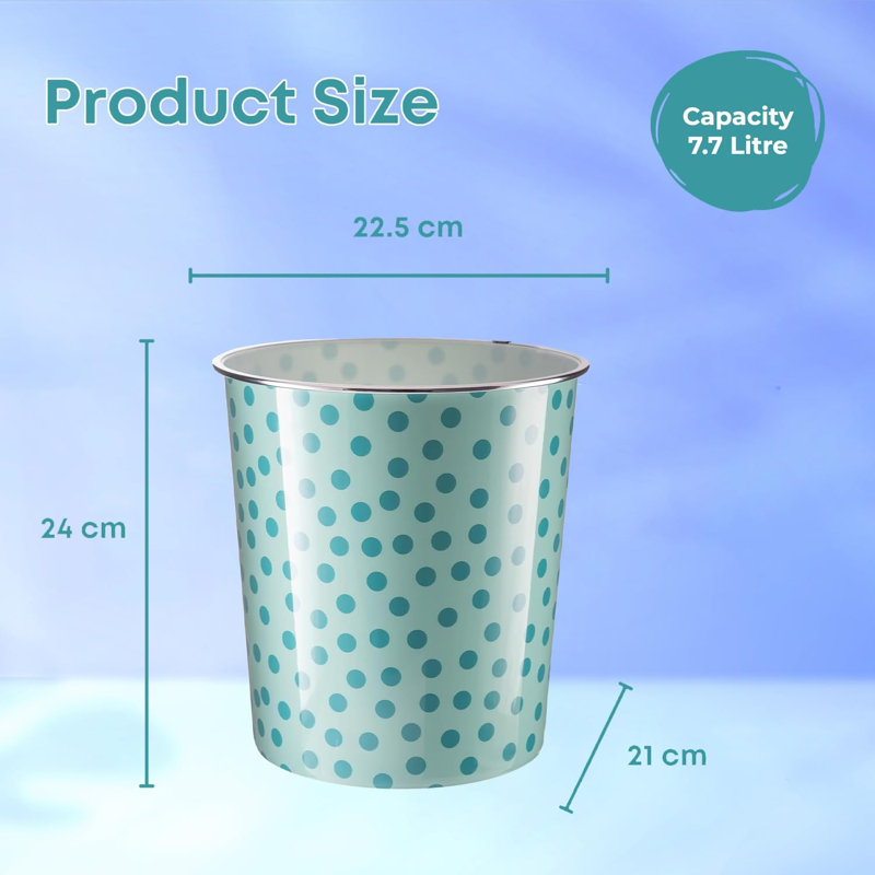 Olyn Plastic Open Waste Bin - 7.7L