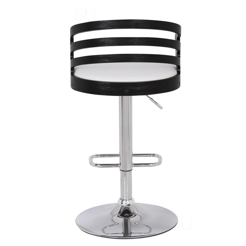 Tabouret de bar pivotant en bois, Noir / blanc