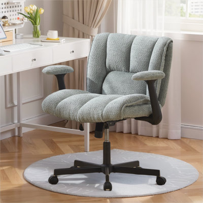 Criss Cross Home Office Chair With Adjustable Backrest,Swivel Wheels And Adjustable Armrest