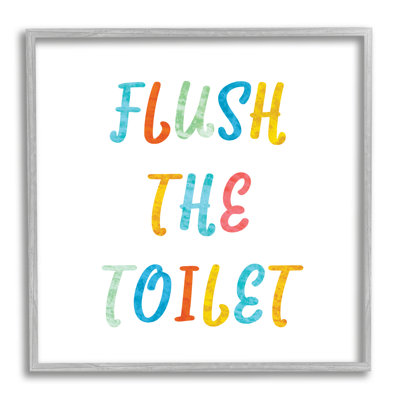 " Flush the Toilet Bathroom Rules Kids Typography " Graphic Art Print