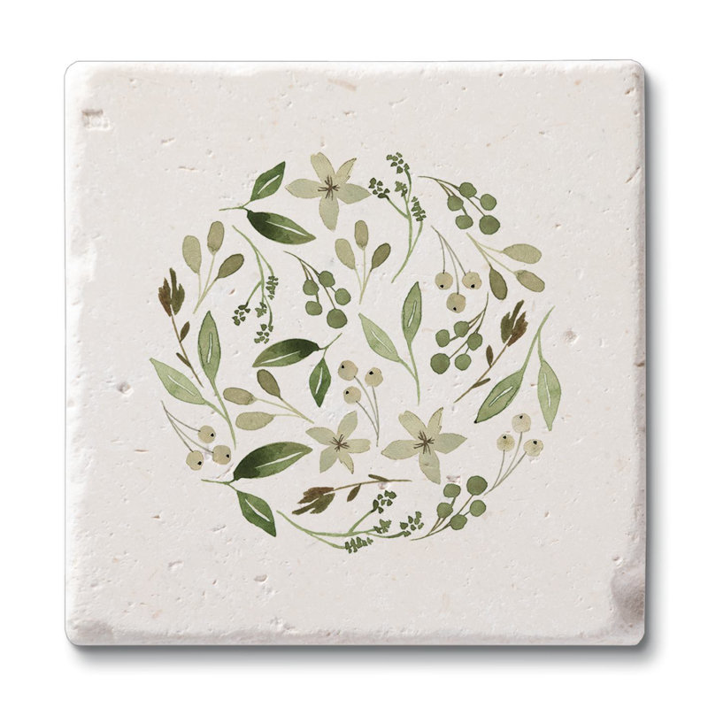Paquet de 4 sous-verres en pierre naturelle avec support en liège
