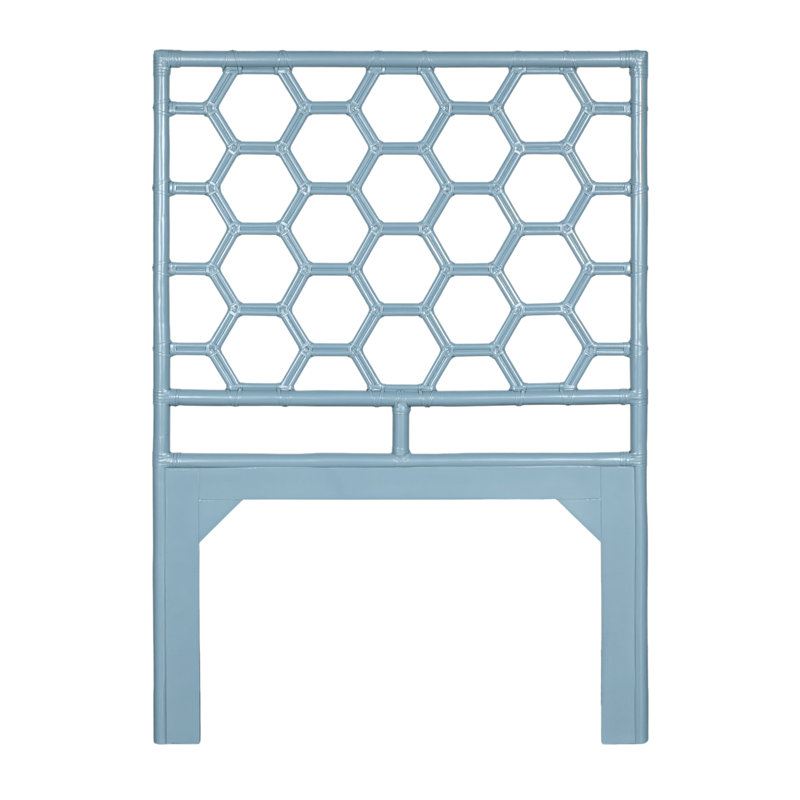 Honeycomb Open-Frame Headboard, Twin, Pool Blue
