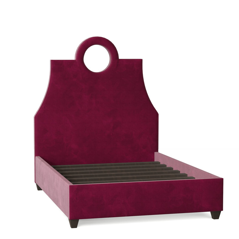 Lit tapissier standard Tess, Double, Sienne 69, Brun acajou