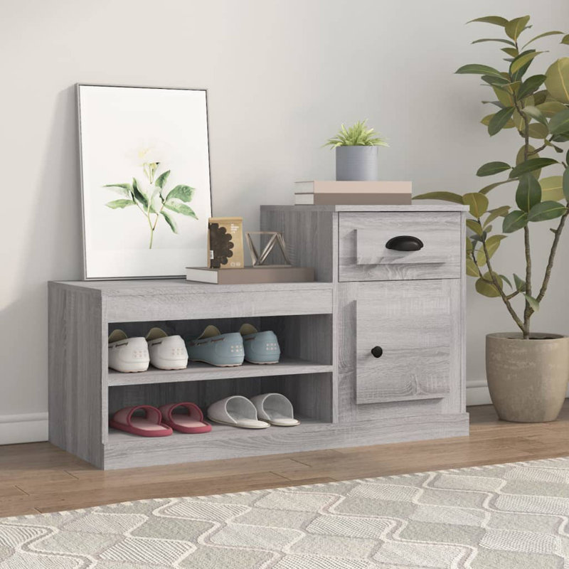 Menzen Shoe Storage Cabinet, Grey Sonoma