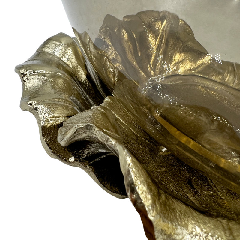 Bol en verre décoratif fait à la main en aluminium