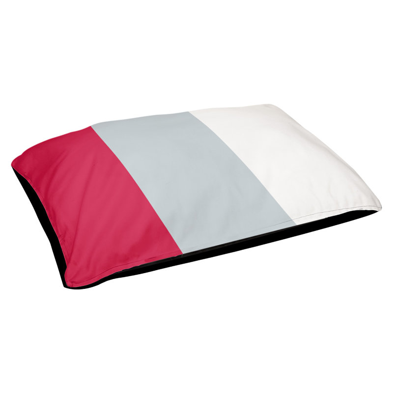 Coussin Golden State, Très grand (l 50 po x P 40 po x H 17 po), Rouge / argent / blanc