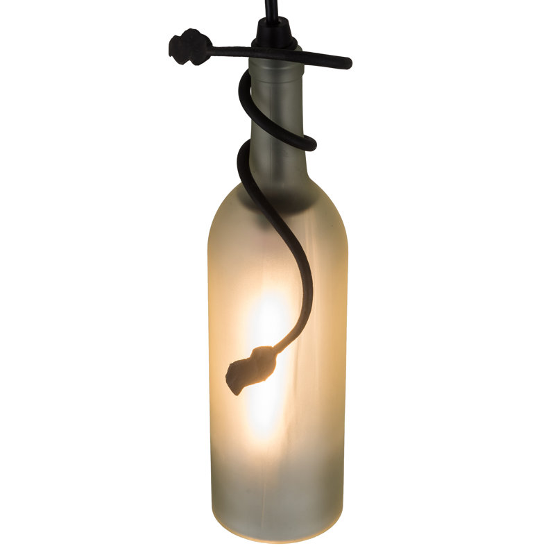 Luminaire suspendu en pot 1 lumière Saige, Blanc givré, H 84 po x l 4 po x P 4 po