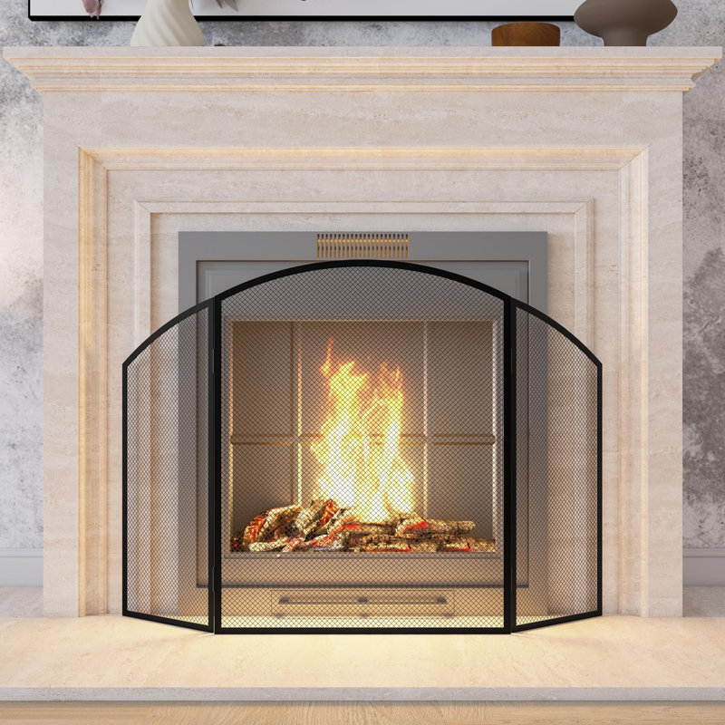 3 Panel Fireplace Spark Guard
