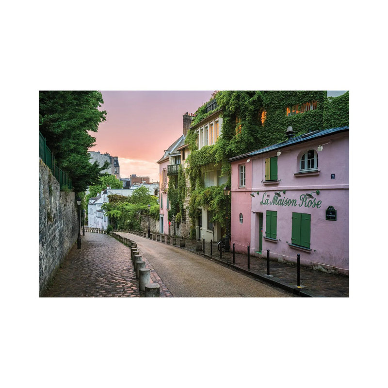 Street In Montmartre At Sunset, Paris, France by Jan Becke - Wrapped Canvas Print, 20.32 cm H x 30.48 cm W