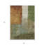 Tapis extérieur lavable abstrait 8 pi x 10 pi vert cuivre et beige