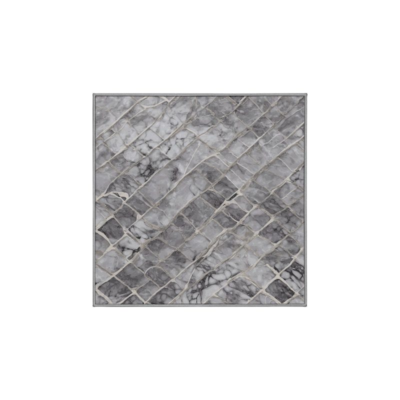 Tapis gris lavable à la machine, Carré 6 pi