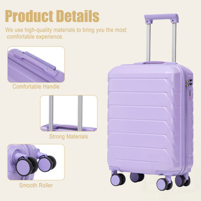 20 Inch ABS Hard Shell Travel Luggage - Scratch Resistant, Multi-Directional Wheels, and Combination Lock for Secure and Stylish Trips