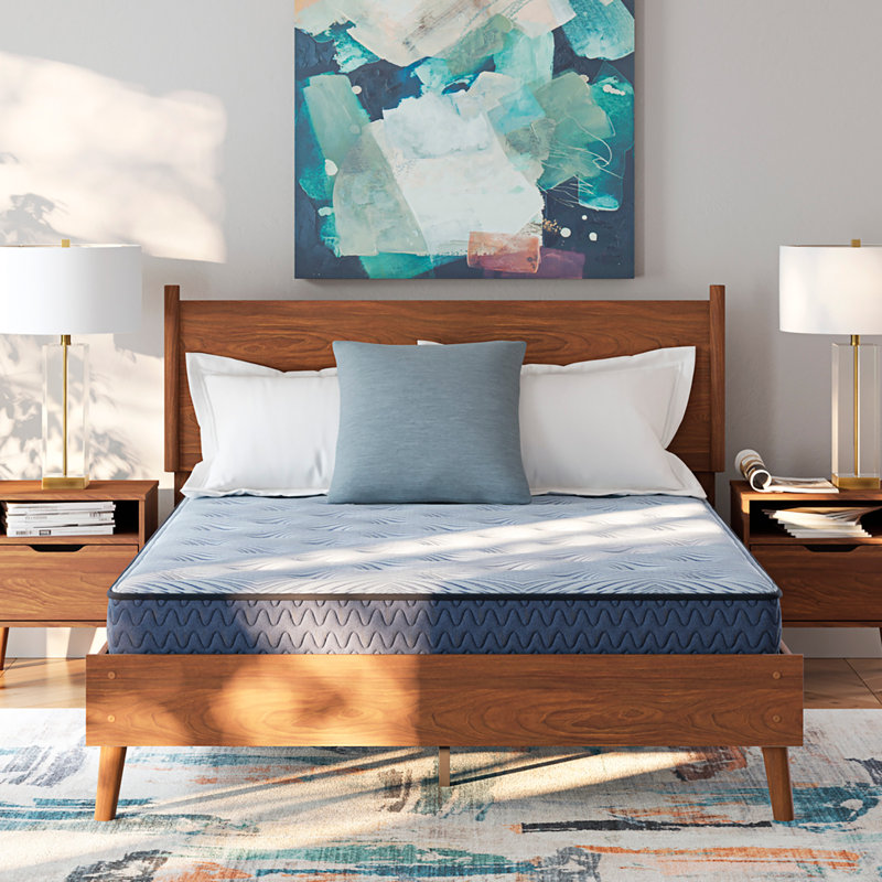 2.0 Bonnell Mattress, Bleu, 8", Très grand californien