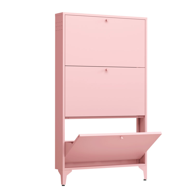 Shoe Storage Cabinet For Entryway With 3 Flip Drawers, Freestanding Shoe Organizer With Legs,farmhouse Narrow Shoe Storage Cabinet For Entryway, Foyer, Hallway,living Room
