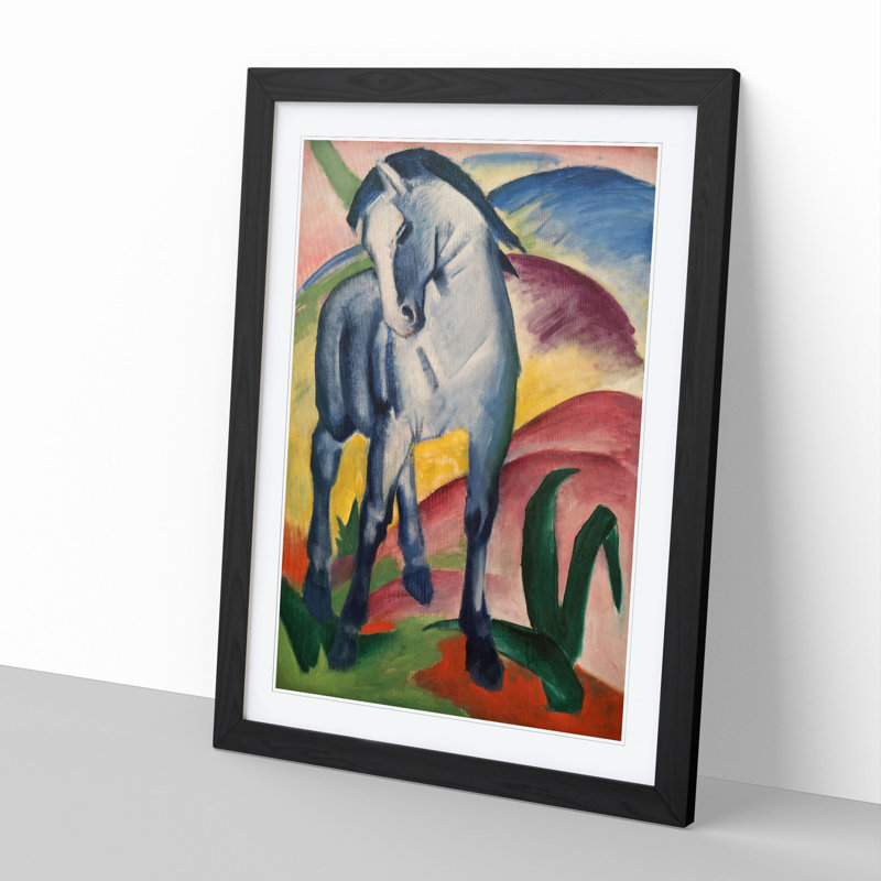 Blue Horse Vol.1 by Franz Marc - Picture Frame Graphic Art, Black, 65cm H x 48cm W x 2cm D