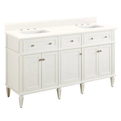 60" Elmdale Double Bathroom Vanity Set with Rectangular Undermount Sinks
