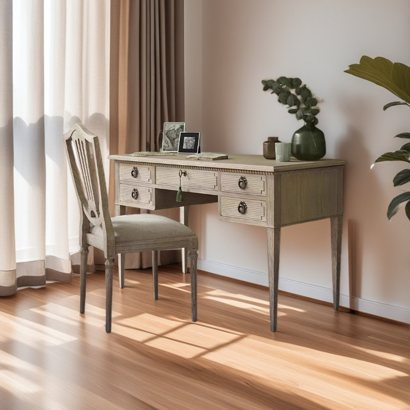 Bureau en chêne à tenon et mortaise sculpté à la main