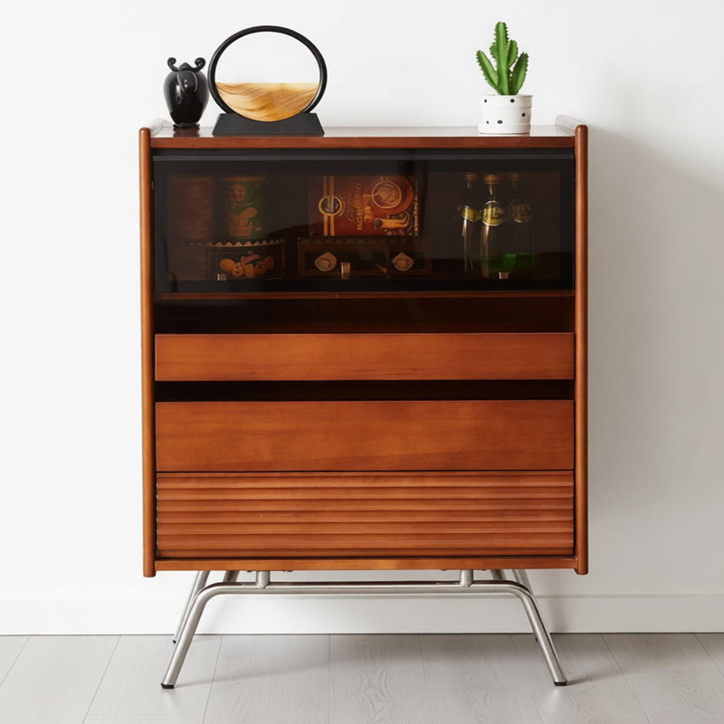 Commode d'appoint rétro avec rangement multifonctionnel, H 39,37 po x l 29,52 po x P 15,74 po