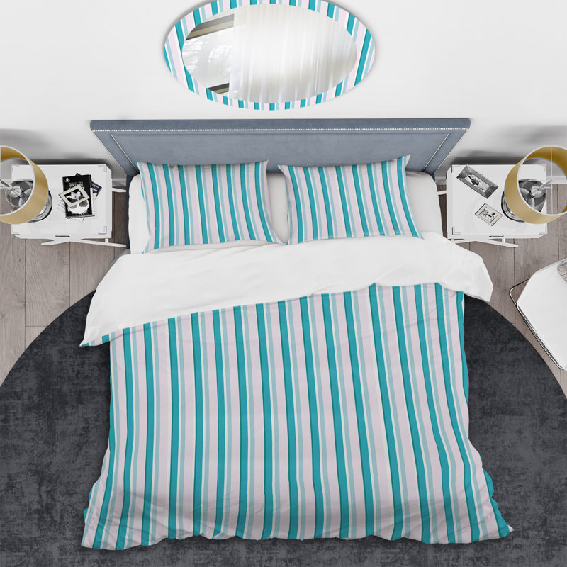 Ensemble de housse de couette en microfibre gris / turquoise 3 pièces, Housse de couette pour très grand lit et 2 très