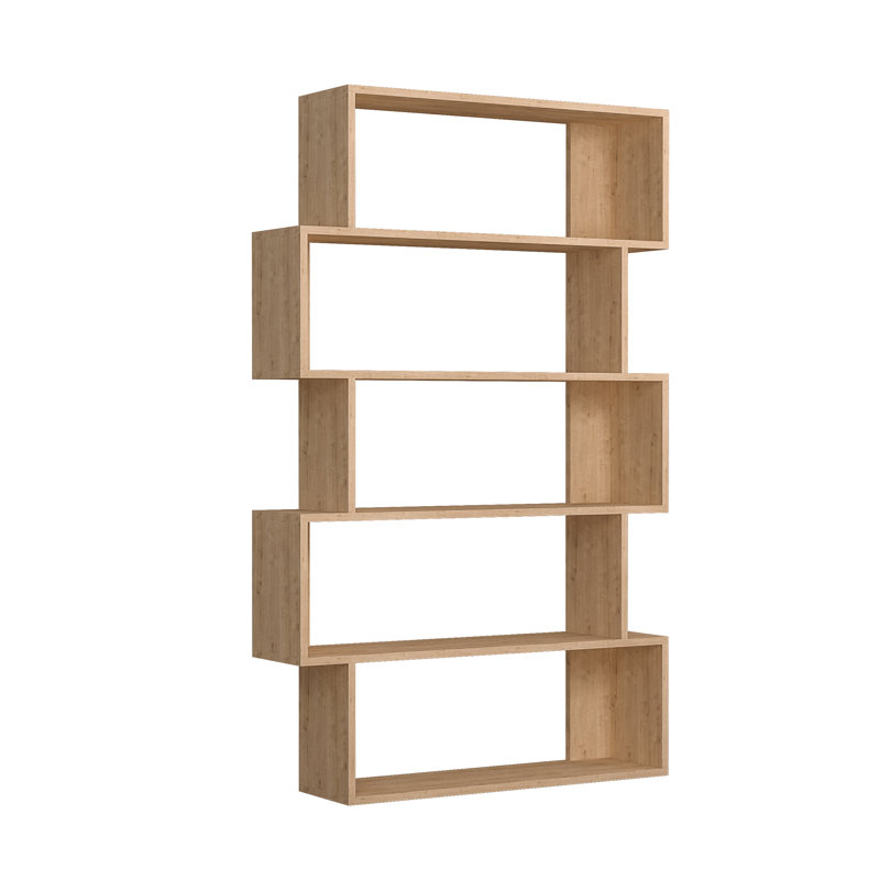 Chappel Asymmetric Freestanding Bookcase | Modern Design & Ample Storage, Oak