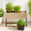 Jardinière surélevée en polyrotin de 76 cm avec support – Pot de fleurs en résine tressée naturelle avec 3 inserts en PP