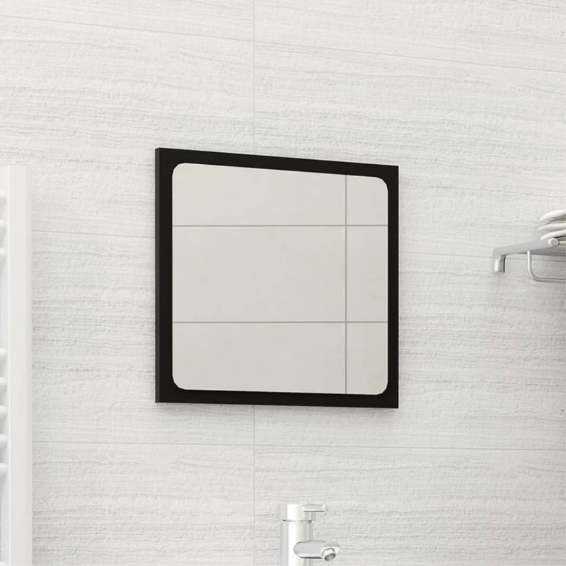 Miroir de salle de bain avec miroir de salle de bain, 14,5 po x 39,4 po, Noir