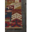 Tapis tissé à la main bleu, gris, blanc, jaune, noir et vert Gupta-19939957