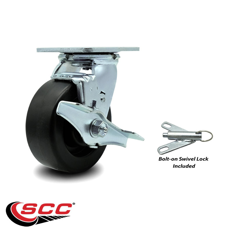 Polyolefin Caster with Roller Bearing and Brake