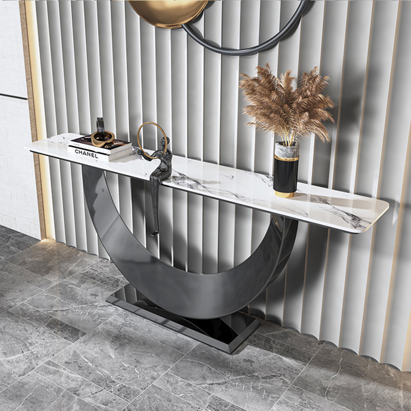 Console moderne de luxe simple, Gris foncé, H 31,5 po x l 63 po x P 13,8 po